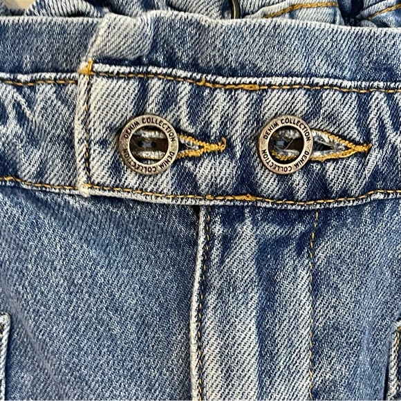 Zara Womens High Rise Paperbag Tapered Balloon Style Jeans Size 4 Medium Wash - Picture 7 of 11